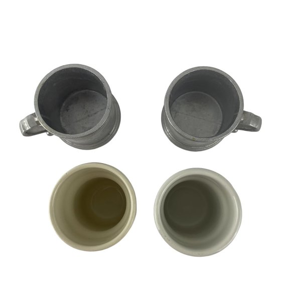 Wilton Armetale Pewter Mug Ceramic Insert RPW Vintage 1970s Lot of 2 USA - Picture 3 of 7